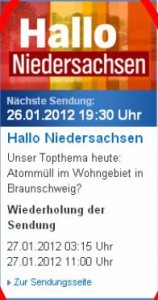 Bericht auf "Hallo Niedersachsen"