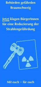 Flyer der Atomklage vom Rechtshilfefonds Strahlenschutz e.V. Braunschweig