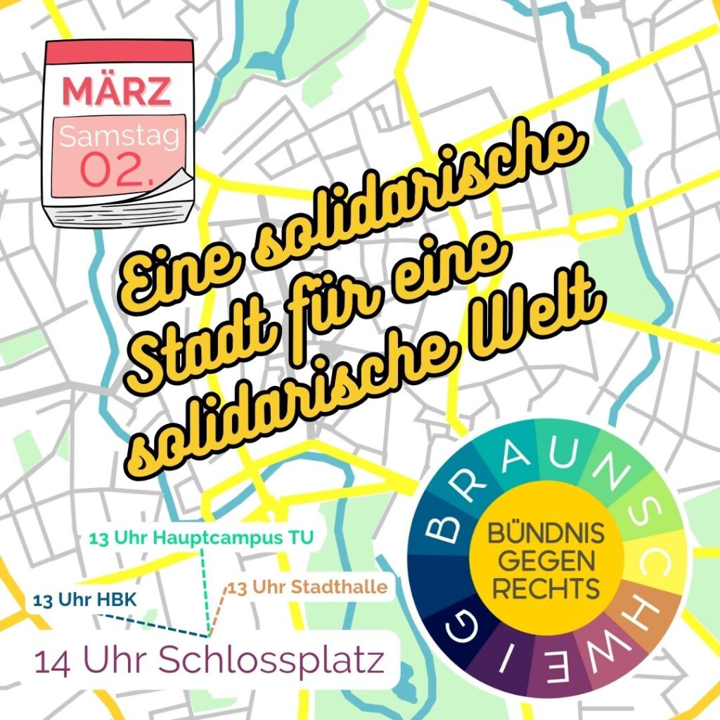 Demo gegen Rechts: „Eine solidarische Stadt für eine solidarische Welt“